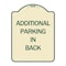 Signmission Additional Parking in Back Heavy-Gauge Aluminum Architectural Sign, 24" x 18", TG-1824-24351 A-DES-TG-1824-24351 - alternate 1